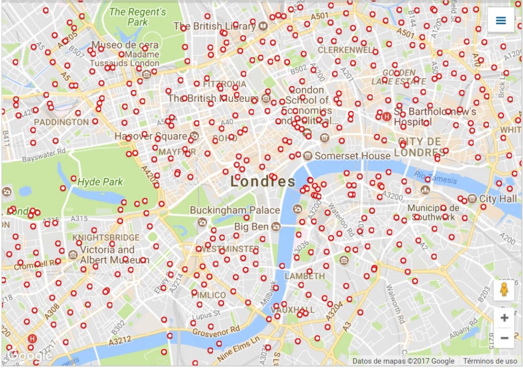 Mapa Bicis Londres